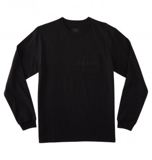 DC 1994 Long Sleeve Pocket Men T-Shirt Black | US-3892VLO