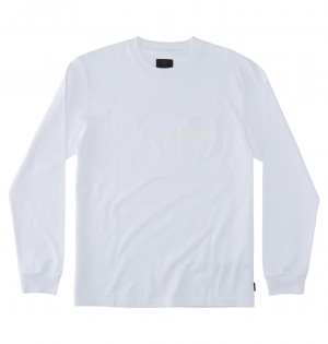 DC 1994 Long Sleeve Pocket Men T-Shirt White | US-3621LXB