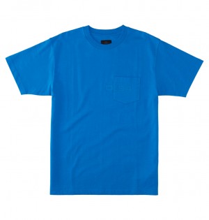 DC 1995 Pocket Men T-Shirt Blue | US-3798BEU