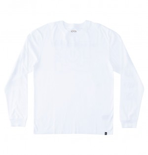 DC All Smiles Long Sleeve Men T-Shirt White | US-2410QLC