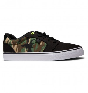 DC Anvil Canvas Men Sneakers Black / Camo | US-4591FOU