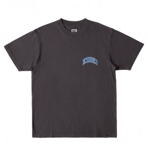 DC Arch Men T-Shirt Black Wash | US-5821HWN