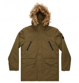 DC Bamberg Water-Resistant Parka Men Jackets Dark Green | US-3679RBI