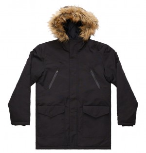 DC Bamberg Water-Resistant Parka Men Jackets Black | US-5432JDI