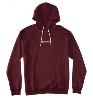 DC Baseline Ph Men Hoodie Burgundy | US-7016KIW