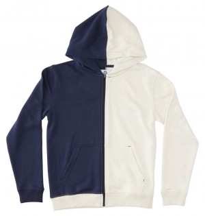 DC Baseline Zip-Up Kids' Hoodie Navy | US-0853JTP