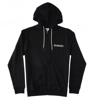 DC Baseline Zip-Up Men Hoodie Black | US-6309UWS