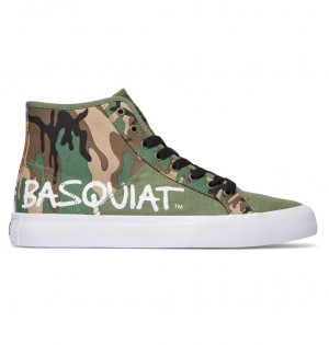 DC Basquiat Manual High-Top Camo Men Sneakers Black / Camo | US-6317XBA