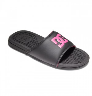 DC Bolsa Sandals Women Slides Black / Pink | US-4251GMA