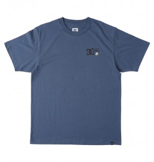 DC Cactus Crew Neck Men T-Shirt Indigo | US-1972AEG