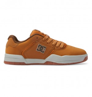 DC Central Leather Men Sneakers Brown / Chocolate | US-3259ESC