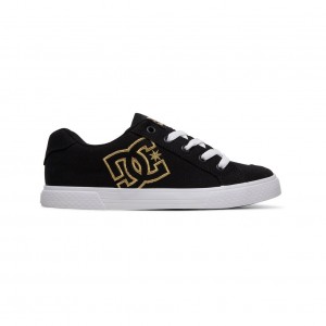 DC Chelsea Canvas Women Sneakers Black / Gold | US-7908RYU