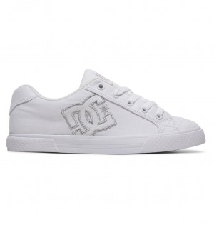 DC Chelsea Canvas Women Sneakers White / Silver | US-7203GBM