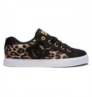 DC Chelsea Women Sneakers Black / Leopard | US-5083PUB