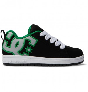 DC Court Graffik Kids' Sneakers Black / Green | US-1680RGQ