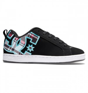 DC Court Graffik Women Sneakers Black / Blue | US-3207QOU