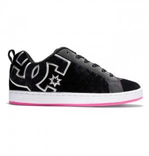 DC Court Graffik Women Sneakers White / Black / Pink | US-8521KVO