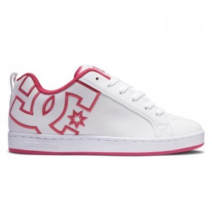 DC Court Graffik Women Sneakers White / Pink | US-7152QJC