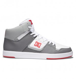 DC Cure High-Top Men Sneakers White / Grey / Red | US-4120LUY