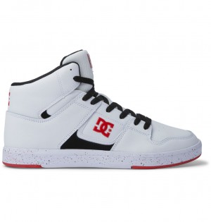 DC Cure High-Top Men Sneakers White / Red / Black | US-3549XWZ