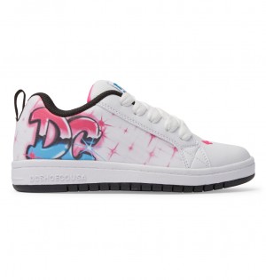 DC Graffiti Print Court Graffik Kids' Sneakers Light Rose | US-5197QDZ