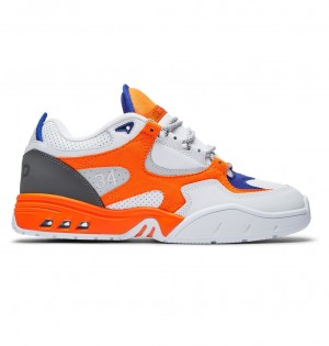 DC Kalis OG X JSP Leather Men Sneakers White / Orange | US-7452STL