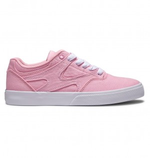 DC Kalis Vulc Leather Women Sneakers Pink / White | US-4875JFW