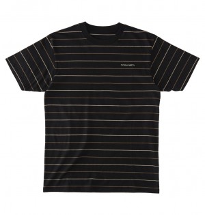 DC Lowstate Stripe Men T-Shirt Black Stripes | US-4053HNZ