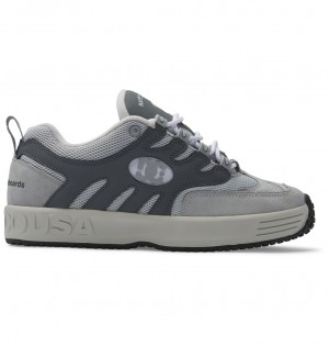 DC Lukoda x Rave Leather Men Sneakers Grey | US-7514JBM