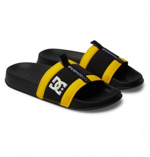 DC Lynx Men Slides Black / Yellow | US-6719QXN