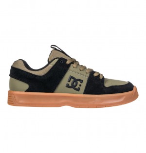 DC Lynx Zero Leather Men Sneakers Olive / Black | US-2374CEK