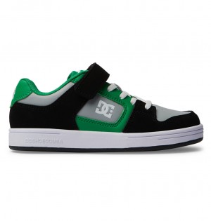 DC Manteca 4 Elastic Lace Kids' Sneakers Black / Green | US-2691OSP