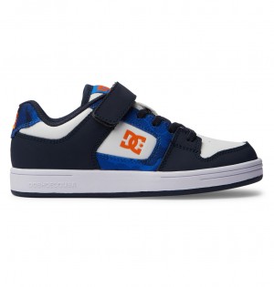 DC Manteca 4 Elastic Lace Kids' Sneakers Blue / Orange | US-1763MUR