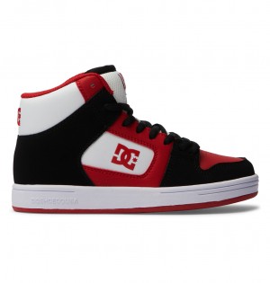 DC Manteca 4 HI Kids' Sneakers Black / Red | US-7134HZT