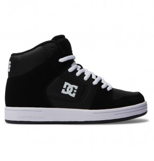 DC Manteca 4 HI Kids' Sneakers Black / White | US-4857MLJ