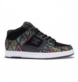 DC Manteca 4 Mid-Top LE Canvas Women Sneakers Black Multicolor | US-2718BJV