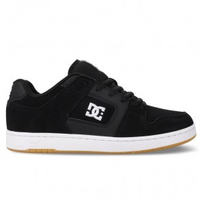 DC Manteca S Leather Men Skate Shoes Black / White | US-6470CIO