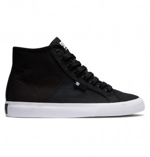 DC Manual HI Textile High-Top Men Sneakers Black / White | US-9061BRU