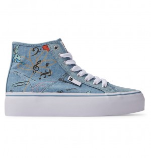 DC Manual Hi Platform High-Top Women Sneakers Dark Blue | US-3059WIR