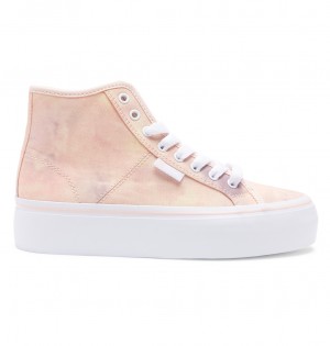 DC Manual Hi Platform High-Top Women Sneakers Coral | US-9742TBH