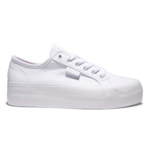 DC Manual Platform Flatform Women Sneakers White | US-7625KNP