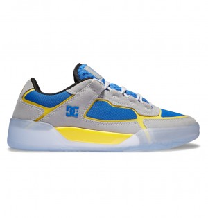 DC Metric x Hongo Leather Men Sneakers Grey / Blue / Yellow | US-6735NHR