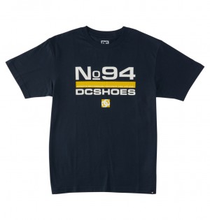 DC Nine Four Men T-Shirt Navy | US-7052KXN