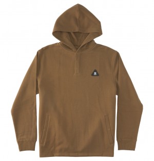 DC Offpeak Hooded Henley Top Men Hoodie Brown | US-0198JLB