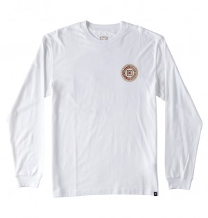 DC Old Head Long Sleeve Men T-Shirt White | US-2481XDU