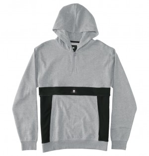 DC Optics Zip-Up Men Hoodie Grey | US-4936ZQK