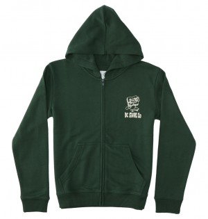 DC Playtime Zip-Up Kids' Hoodie Green | US-2069RIG