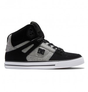 DC Pure High-Top Leather High-Top Men Sneakers Black | US-1973RGH