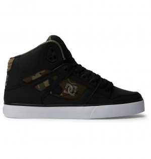 DC Pure High-Top Men Sneakers Black / Green | US-1524ILY