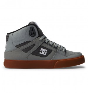 DC Pure High-Top Men Sneakers Grey / White / Grey | US-3560VMQ